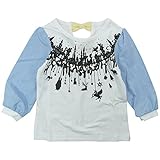 【春物】 SCOLAR(スカラ) 天竺+袖布帛ストライプ長袖Tシャツ 120cm /オフシロ NO.CH-16SP-SC02