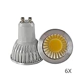 6X GU10 口金 LEDの球根、3W、ハイパワーLED GU10、AC110V、40Wハロゲン電球と同等、300lm、ウォームホワイト3000K、90度のビーム角、省エネルギー LEDスポットライ