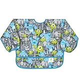 Bumkins Disney Baby Waterproof Sleeved Bib, Monsters Gray, 6-24 Months by Bumkins [並行輸入品]