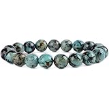 Justinstones Gem Semi Precious Gemstone 10mm Round Beads Stretch Bracelet 7 Inch Unisex
