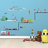 Walplus 30 x 60 cm Kids Cute London Transport Home/ Nursery Children Boys/ Girls Rooms Wall Stickers