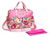 New Style Fashion Designer Large Diaper Tote Bag Mummy Travel Handbag ,Pink Flower by Baby Lovess