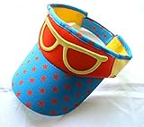 キッズ めがね サンバイザー（４種） 帽子 子供 日よけ コットン 紫外線対策 (3)