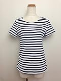 《　MADE IN JAPAN　》授乳ボーダーTシャツ 出産後用 日本製 （L　オフ白Ｘネイビー）