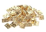 【50個セット】 丁番 ヒンジ ドア 扉 固定 交換 DIY オリジナル パーツ 兆番 銅 金メッキ