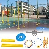 ドローンレース障害物コース セット ドローン着陸マット ドローンレーシングゲートドローン障害物コース、ドローンモデル航空機練習用具、組み立てと持ち運びが簡単、ドローンや模型飛行機を使った競技訓練に最適 3セット