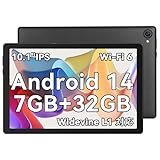 タブレット - FancyDay タブレット 10インチ Android 14 wi-fi 6 モデル 8GB+64GB+1TB拡張 8コアCPU Widevine L1対応 1280*800 IPS HD 大画面 5MP/8MPカメラ 5000mAh BT5.3 顔認識 画面分割 無線投影 児童守護 OTG 1年間メーカー保証 Type-Cアダプター 取扱説明書付 ブラック