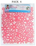 パック4 Evriシンクマット花柄滑り止めProtects Yourシンク& Dishes 12 " x 10インチ、レッド