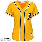 Oakland Athletics MLBレディースクールベース代替ジャージーゴールド( Medium )