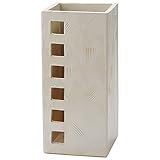 信楽焼 へちもん 傘立 白チタン小窓 角 2-2946