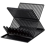 ディッシュラック トレイ付き 水切りかご 水切りトレー 水切りスタンド ラック 皿立て スタンド ブラック