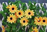Coobl ®美しいシルクFakeプラスチック人工ひまわりフラワーアイビーVine Hangingガーランド植物Foliage花ホームウェディングの装飾& # xff08 ; 6個& # xff09 