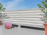 GROOVY OUTSTYLE バルコニーシェード 360×100cm グレー ベランダ シェード 日よけ 目隠し オーニング シート プライバシー UVカット 簡単設置 カット可能 ハトメ 12個 