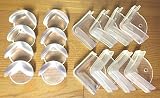 Baby Safety Clear Corner Guards 16-Piece Combo Pack (8 Ball Shaped + 8 L-Shaped) - Baby Proofing Fur