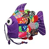 魚のスタイルハンドメイドショルダーバッグ、スクールバッグ、女性のための女性の女性のレディース、パープル