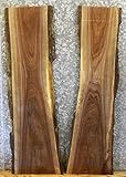 2- Bookmatched木製スラブLiveエッジブラックWalnut SideテーブルトップスT : 1 1 / 8インチ、W : 14 1 / 2インチ、L : 46 5 / 16 " – 16