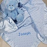 Personalized Cuddle Baby Blue Fleece Blanket by GiftsForYouNow