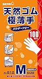 ショーワグローブ【パウダーフリー】No.812天然ゴム極薄手 100枚入 Mサイズ 1函