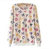 STARファッションプリントアルファベットスウェットシャツプルオーバー冬tops-m