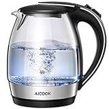 電気ケトル 1.2L ガラスケトル 950W 耐熱ガラス/沸騰自動OFF機能/空焚き防止機能 湯沸かしケトル