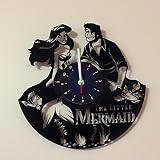 The Little Mermaidビニールレコード壁時計 – キッズ部屋壁装飾 – ギフトアイデア子供、女の子、男の子、ティーン – Cartoon Uniqueアートデザイン