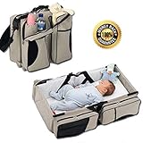 3 in 1 - Diaper Bag - Travel Bassinet - Change Station - (Light Cream) - Multi-purpose #1 Baby Diape