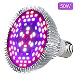 Lovebay 植物育成電球LEDライト スポットライト 室内温室多肉植物種・観葉植物栽培、水草育て キューブ水槽、ボトルアクアリウム適用 赤/青/ホワイト ライト78pcs 50W E27口金