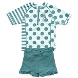 シアンシアン　ラッシュガードスーツ水着８０スモーキーブルー