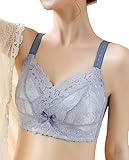 [Yimuaya] 胸を小さく見せるブラ ブラジャー 着痩せ 高通気 肌に優しい ノンワイヤーブラ 薄型パッド 大きな胸を小さく 脇高 補正ブラ 背中スッキリ 締付け感なし 補正下着 レディース 大きいサイズ