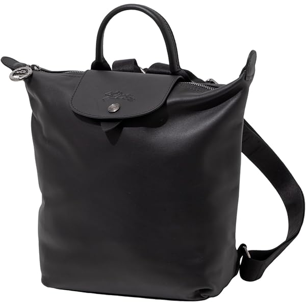 ロンシャン　黒ナイロンレザーリュック Amazon.co.jp: Longchamp「Le Pliage」ナイロンとレザークラブ