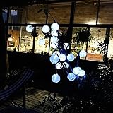 Jimeng　イルミネーション　ソーラー　ランタン　提燈　イルミネーション　ソーラーストリングライト　アウトドア照明　IP65防水　led30　ホワイト