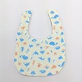 Jam's Ukulele　YST-606D / U字型ベビースタイ（男の子）　ハンドメイド　手作り　出産祝い　赤ちゃん　綿　ダブルガーゼ　8重ガーゼ　リバーシブル　クリーム色　イルカ　海　水族館　裏