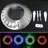 Jimeng　埋め込み式＆壁掛け式　ソーラー　LED　スポットライト　防水対応　ガーデンライト　玄関先　屋外照明　太陽光充電　2WAY (レッド)