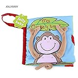 JOLLYBABY 布の絵本 さわって発見 動物いっぱい 英語付き (サル)