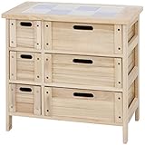 不二貿易 木製3段ボックス S 幅56cm ナチュラル 50245