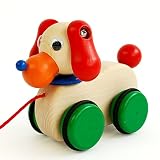 「日本製木のおもちゃ」プルトイ＊ふりふりワンちゃん
