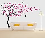 Vinyl Tree Wall Decal Nursery Cherry Blossom Flower Tree Mural Art Wall Sticker Baby Kids Wall Decor
