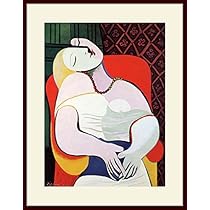 ピカソ、青い安楽椅子の女、希少画集画、新品額装付 ピカソ、青い安楽椅子の女、希少画集画、新品額装付