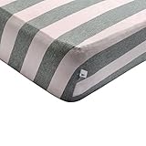Burt's Bees Baby - Bold Stripe Fitted Crib Sheet 100% Organic Crib Sheet for Standard Crib and Toddl