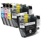LC3111 (BK顔料)4色+BK=5本【 LC3111-4PK PGBK×2/C/M/Y 】 対応機種: DCP-J987N DCP-J587N DCP-J982N-B/W DCP-J981N DCP-J978N-B/W DCP-J973N DCP-J972N DCP-J582N DCP-J577N DCP-J572N MFC-J903N MFC-J898N MFC-J893N MFC-J998DN/DWN MFC-J738DN/DWN ICチップ残量表示検知機能付き Mt.Smile製 ブラザー用 互換 インク カートリッジ【365日保証】サービス