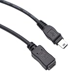 KKM-ラブショー【JCT請求書発行可能】USB2.0-Mini B延長ケーブル USB2.0-Mini B to Mini B５芯線 5PINケーブル オスtoメス ミニBコネクタ オス－ミニBコネクタ メス（ミニB延長用） データ転送&充電対応 (右L0.5M-2)
