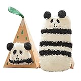 ソフトコーラルベルベットベビーソックスかわいい漫画の幼児ソックスストライプパンダ