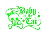 リボン スケルトン Baby in car 緑 カッティングステッカー ウォールステッカー