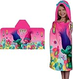Trolls Poppyフード付きタオルラップドリームワークスムービーGirlsバスタオル