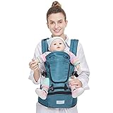 Angelcare® 多機能 抱っこひも ベビーキャリア ベビースリング 新生児抱っこひも 赤ちゃん対面抱き用 おんぶ紐 (紺) 四季 通気性良い