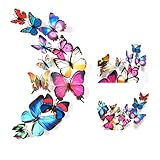 12 x 3d DIYバタフライPVCアートデカールホームデコレーション子供部屋壁壁画ステッカー butterfly 142040PMLHY160