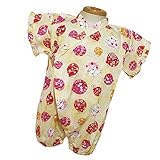 女の子 グレコロンパース 甚平 日本製 七夕 夏祭り j-71587 80cm イエロー