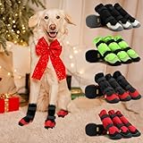 LIKOKLIN ドッグブーツ 犬靴 ドッグシューズ 犬 靴 防水 脱げにくい 犬の靴 滑り止め 肉球 保護 犬用 靴 犬用靴 犬用 シューズ ゴム底 通気性 愛犬のお散歩 防水 雨の日 中、大型犬 犬 散歩 介護 傷防止 すべり 止め 足元の汚れ 足舐め防止 反射マジックテープ 軽量通気 メッシュ お (ブラック, 1#(4個入り))