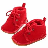 男の子は女の子のための18ヵ月の赤ちゃんの初の歩行者の靴 (13cm：12-18月, レッド)