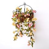 秋ローズガーランド3個パック人工ローズVine with Fall Color Leaves Flowering Vines装飾植物人工花Vine Garlands B01JNZUP34